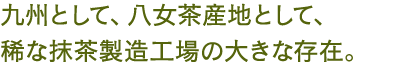 九州として、八女茶産地として、稀な抹茶製造工場の大きな存在。